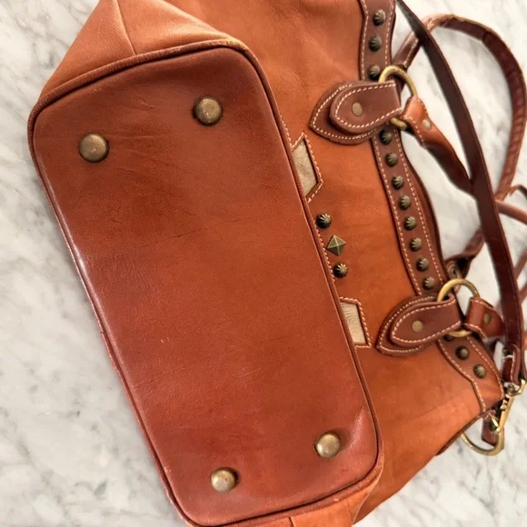 American West Brown Zuni passage genuine Leather Shoulder Bag crossover purse - Picture 6 of 8